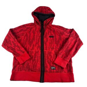 Nike FC Jacket Men Large Red Black Full Zip Camo Streetwear Retro Hip Hop